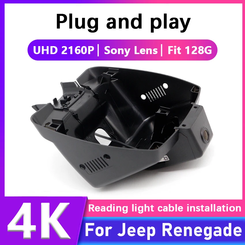 

Dash Cam for JEEP Renegade 2015 to 2022,Plug and Play Car DVR OEM Style,4K 2160P Car Video Recorder Hidden DashCam