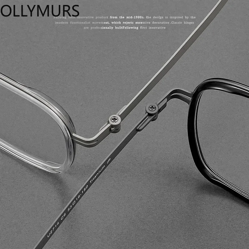 

XUKA Ultralight Eyeglasses TR90 Frame Titanium Temple Myopia Men Square Screwless Optical Prescription Glasses Frame Eyewear