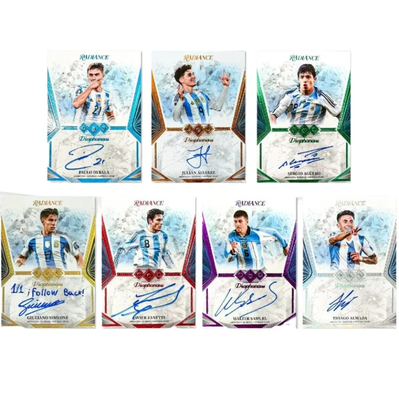 EROCK RADIANCE Series Argentina National Football Team Premium Collectible Trading Cards Messi Star Rare Autograph Cards Gift