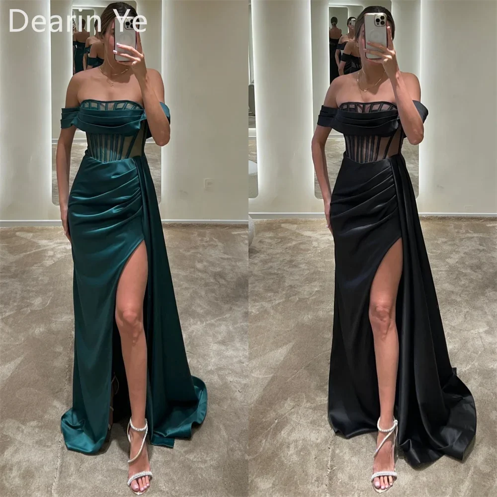 

Customized Gown Prom Formal Dress Dearin Strapless Column Floor Length Skirts Tulle Bespoke Occasion Dresses Saudi Arabia