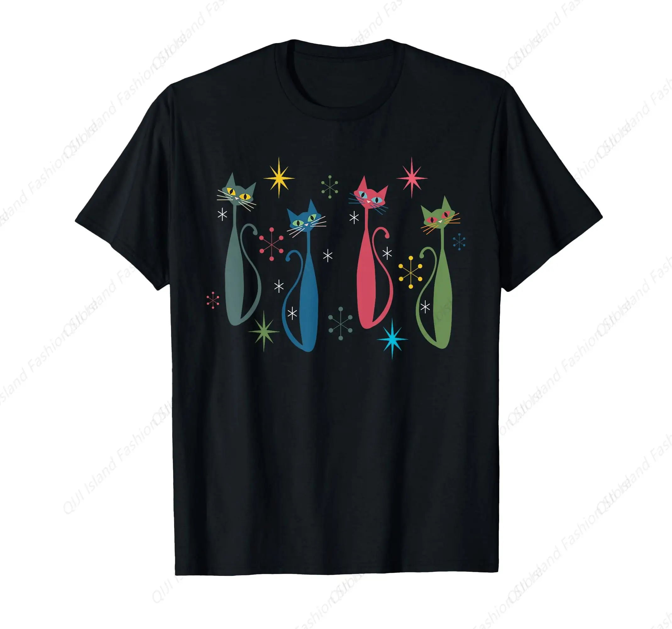 

Atomic Cat Mid Century Modern Cats Art Vintage Retro T-Shirt