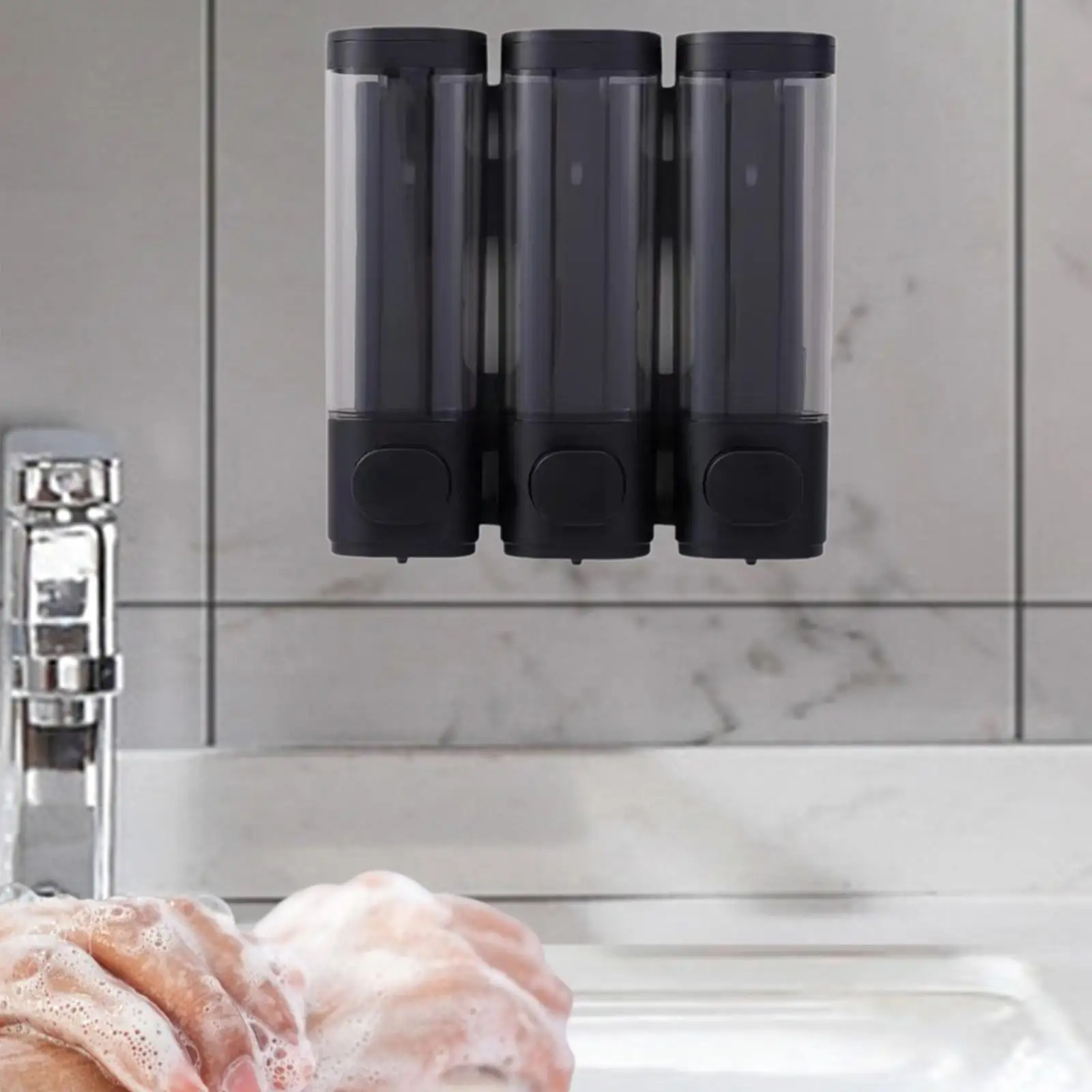 Wall Mounted Soap Dispenser Liquid Dispenser Space Saving Stylish Container Manual for Bathroom Toilet Hotel Restaurant