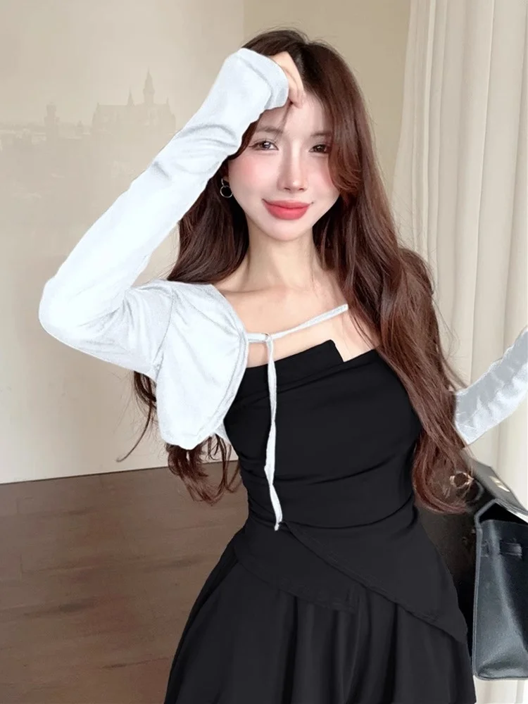 Pure Desire Sexy Strap Dress Women Spring Summer  Mom Sweet Spicy Girl Outfit Wrap around  Skirt Short Skirt Set