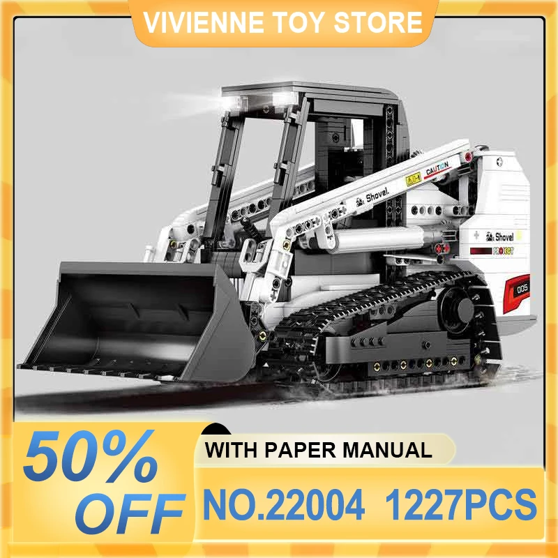 Reobrix 22004 RC Mechanical Engineering Loader Building Blocks Bricks, Technical DIY Model, Ideal Gift for Brick Enthusiasts