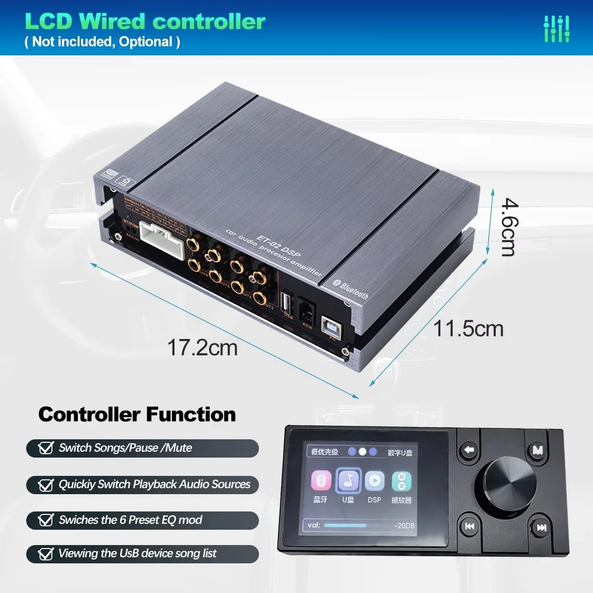 4CH 12V Class AB Full Range Power Car Audio Module for Car Mod DIY Enthusiast