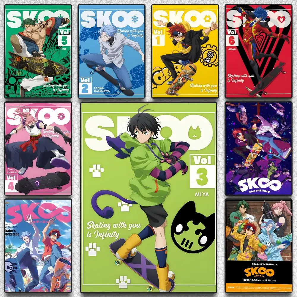 SK8 the Infinity Anime Sports Poster Self-adhesive Advanced Aesthetic Printing Paper Wall Art for Living Room Home Decor