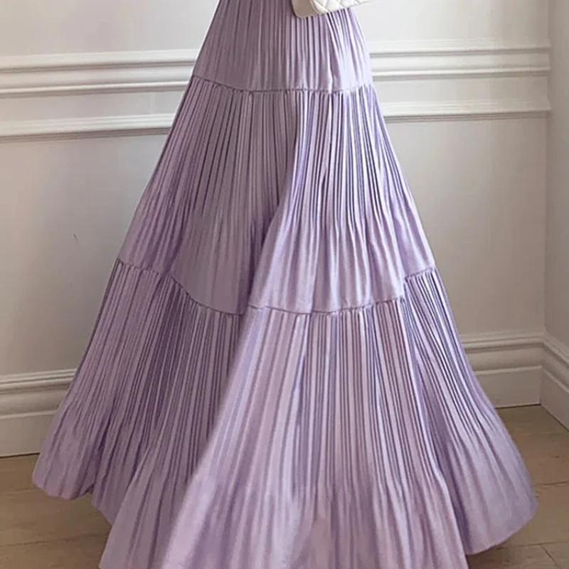 

Purple Temperament High-end Fashionable Unique Skirt Women Early Spring High-waisted Slim and Niche Age-reducing Long Skirt
