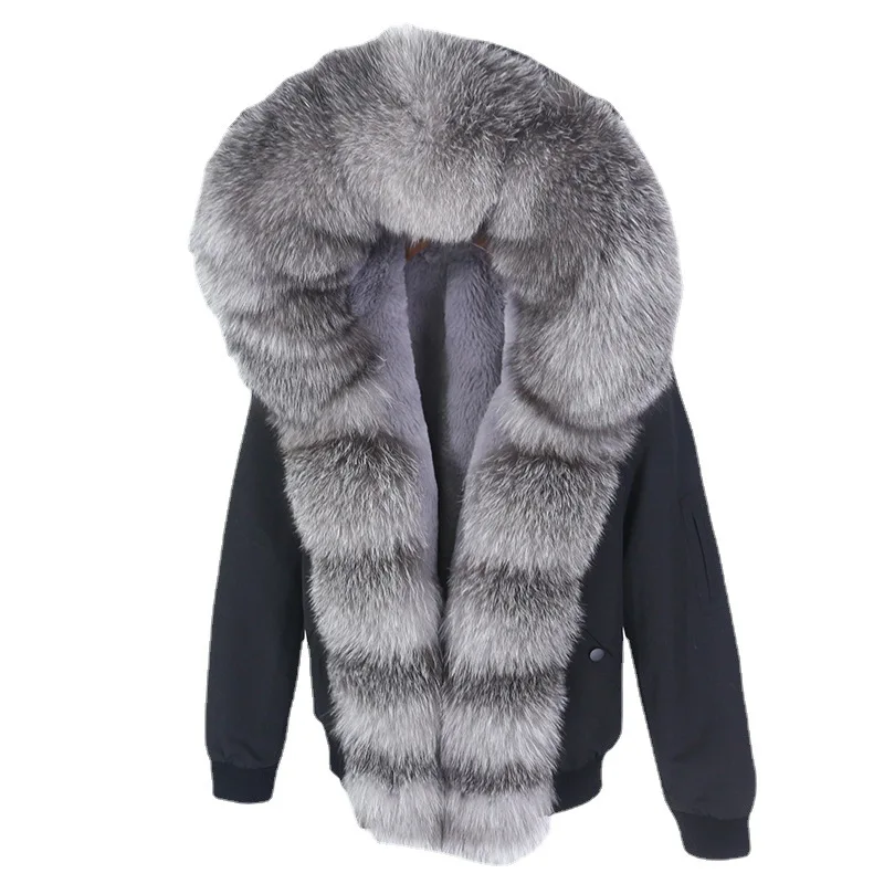 2025 new pie overcomes thickened artificial fur liner removable real fox hair big fur collar jacket fur jacket