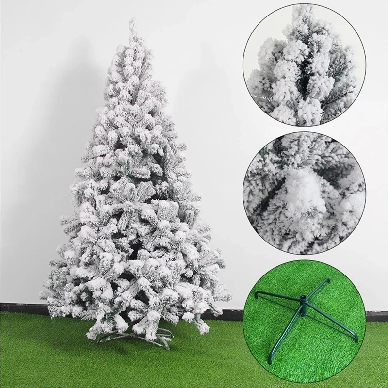 Xmas White Snow Spray Flocking Christmas Tree Artificial Simulation Encrypted Pvc Ornaments