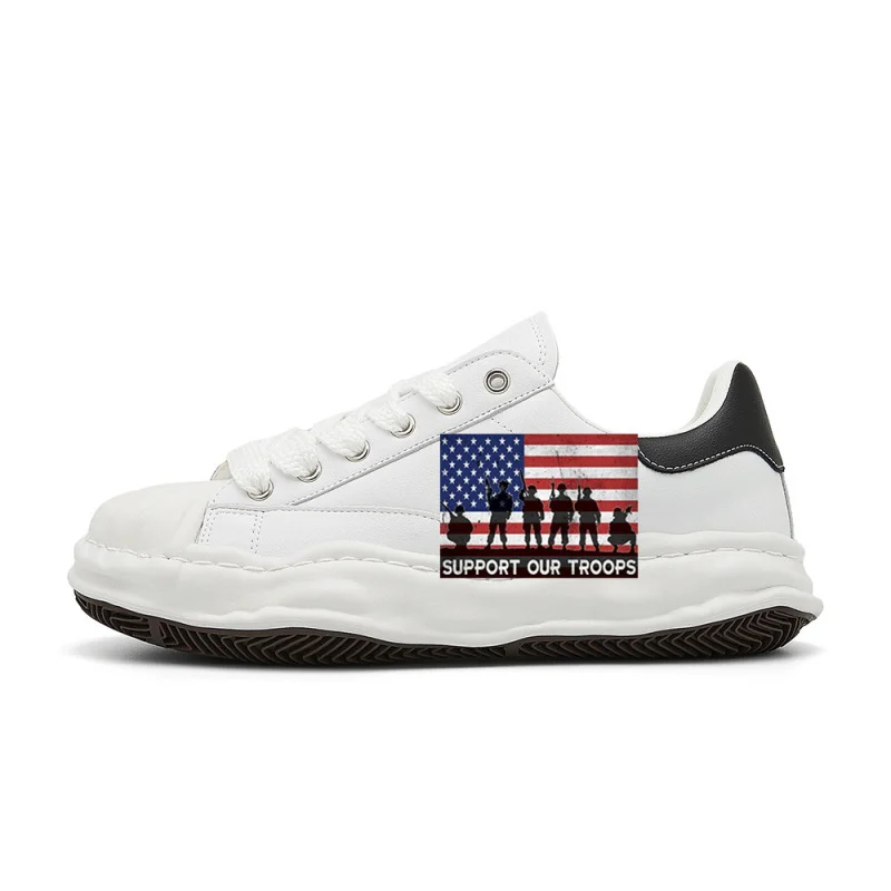 

Support Our Troops American Flag retro fashion street sneakers, designed to be retro, stylish, comfortable, and versatile, suita