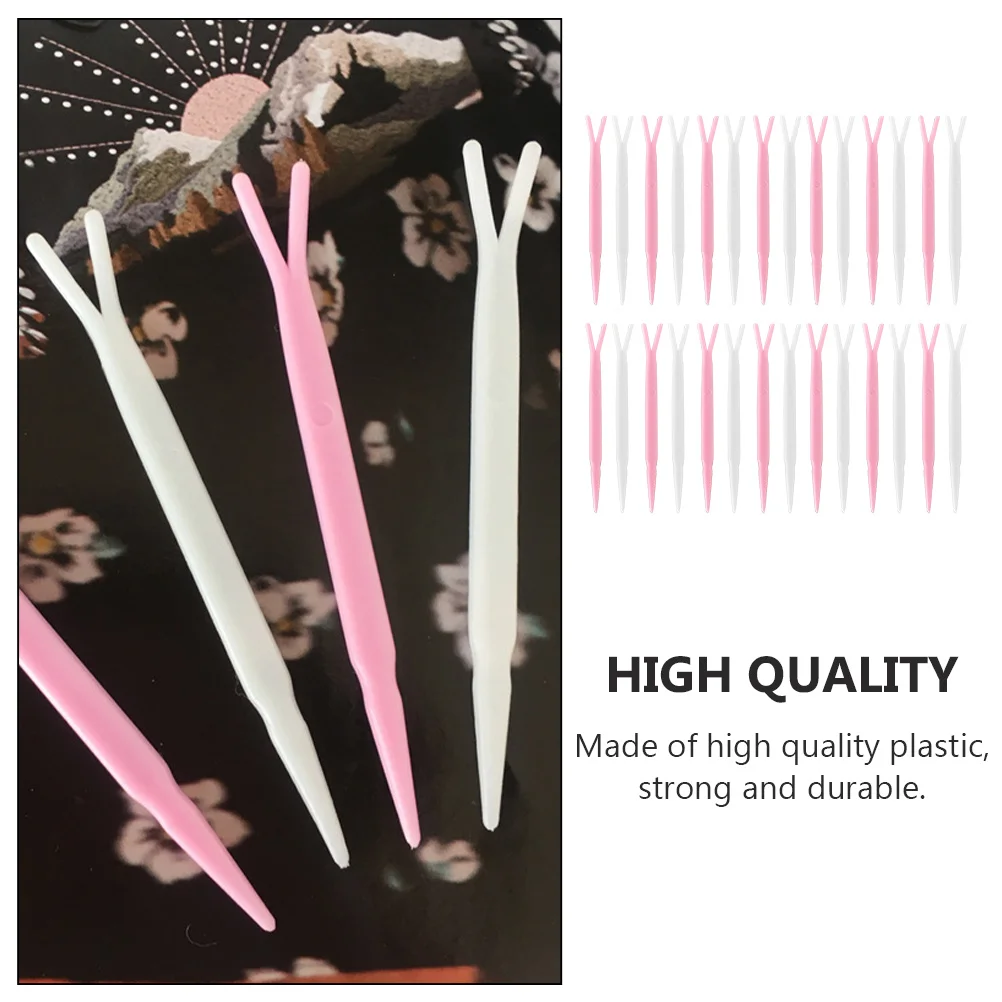 100Pcs Double Fold Eyelid Fork Y Design Sticker Application Tool for Home Beauty Salon Professional Makeup Supply