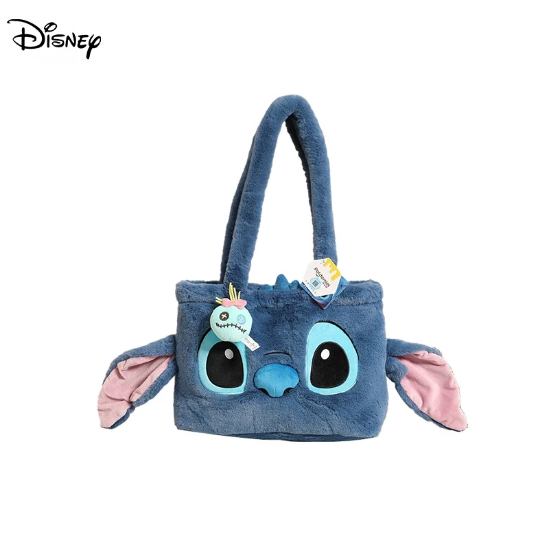 Disney-Bolso de felpa de gran capacidad para mujer, bolso de mano de dibujos animados, informal, versátil, a la moda, novedad