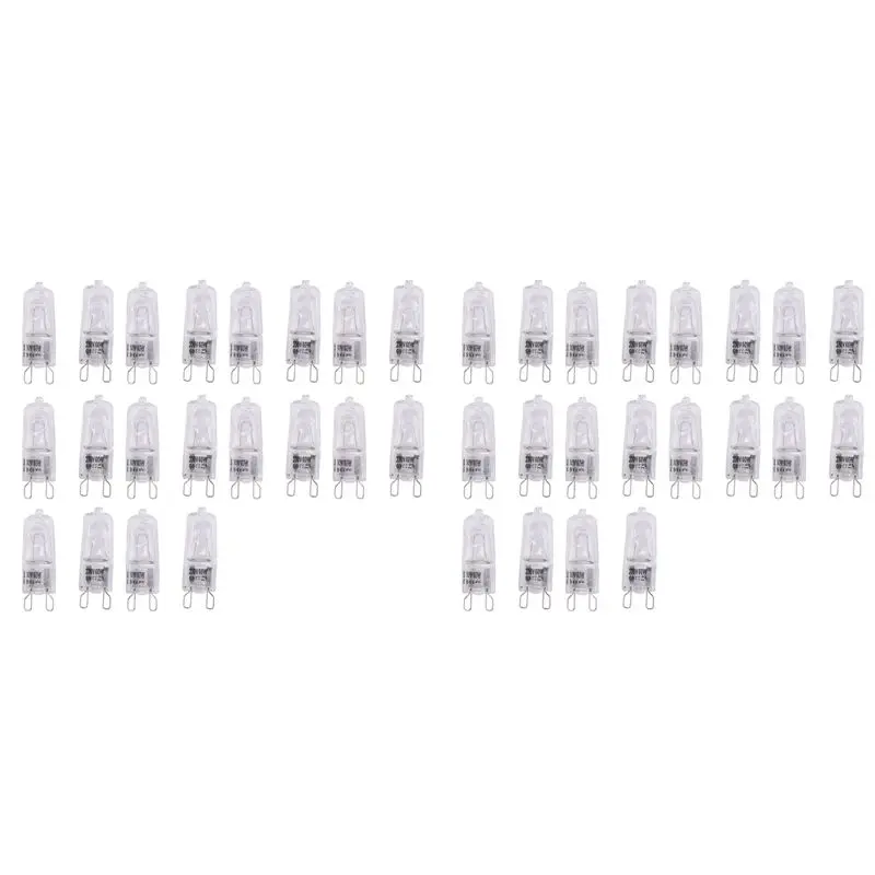 BHBD-40Pcs G9 Halogen Light Bulbs,60W Clear Halogen Lamps Dimmable,Warm White 2800K For Chandeliers,Pendants,Landscape Lights