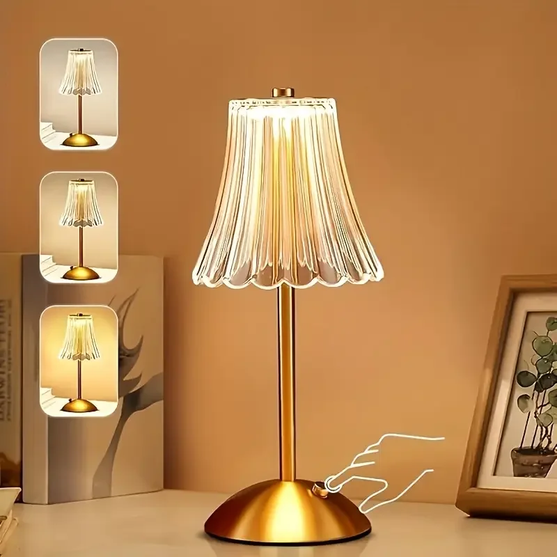 Moderne Retro LED Kristall Schreibtischlampe Dekorative Kunst Stil Kristall Atmosphäre Lampe Touch Einstellbare Dimmen Schlafzimmer Dekoration