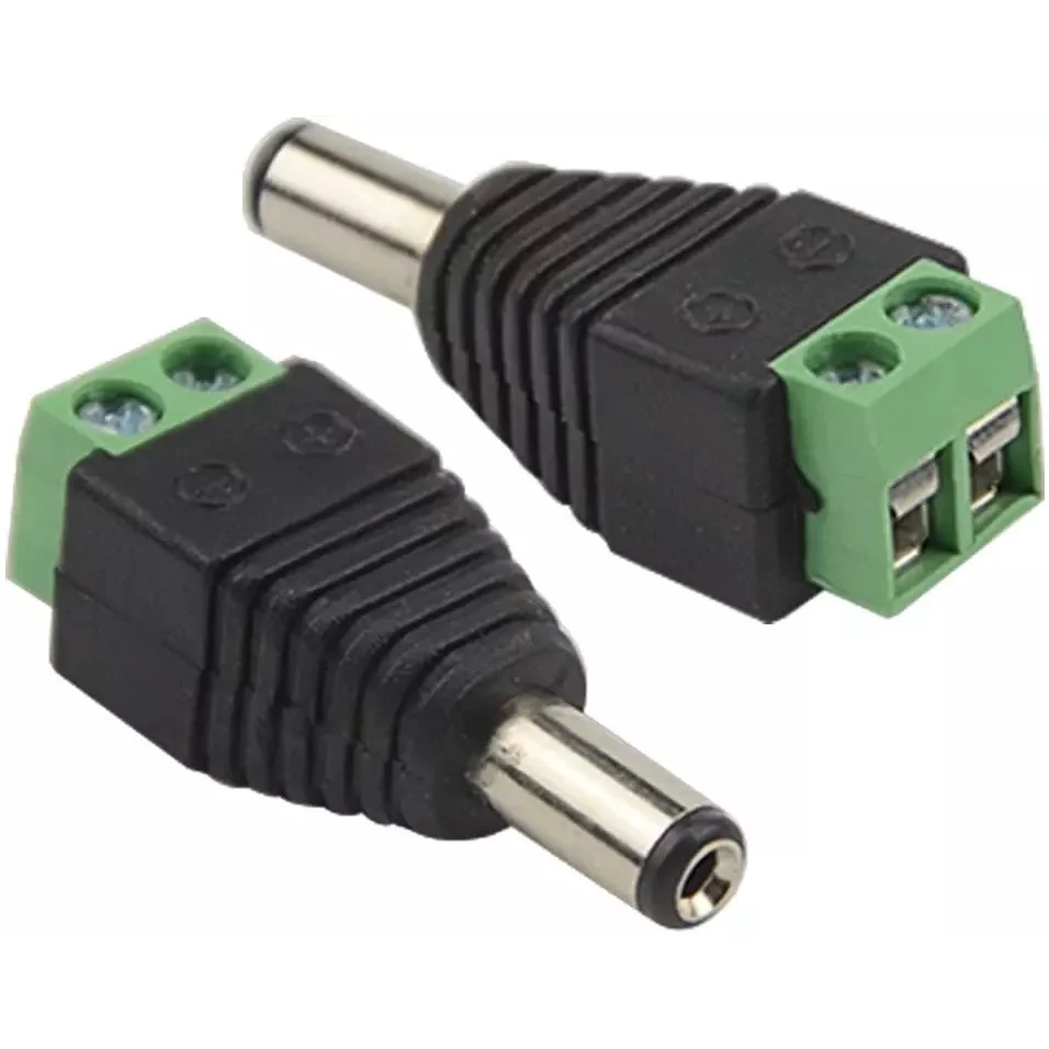 Kit 10 Conector Plug P4 Macho Com Borne P/ Cftv Camera Fonte