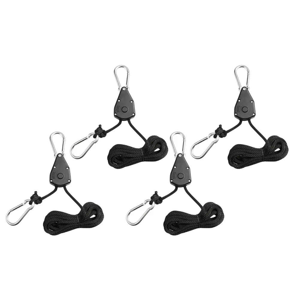 4 قطع من شماعات ضوء النبات شديدة التحمل ومشبك حبل قابل للتعديل ونظام تعليق متعدد الأغراض لتهوية مراوح الضوء