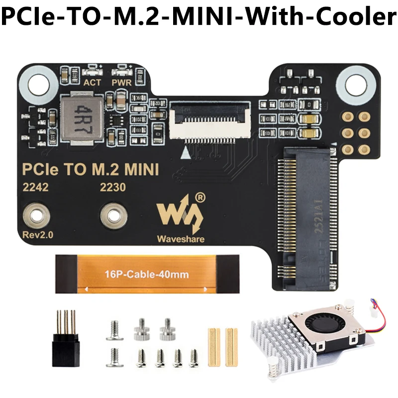 Raspberry Pi5 PCIe TO M.2 MINI Support Gen2 and Gen3 SSD Compatible 2230 2242 Raspberry Pi 5 NVMe HAT