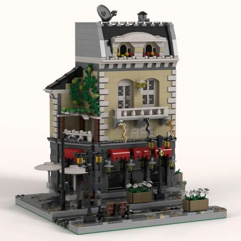 

MOC-39843 Модульная модель ресторана с набором внутренних строительных игрушек 1446 деталей
