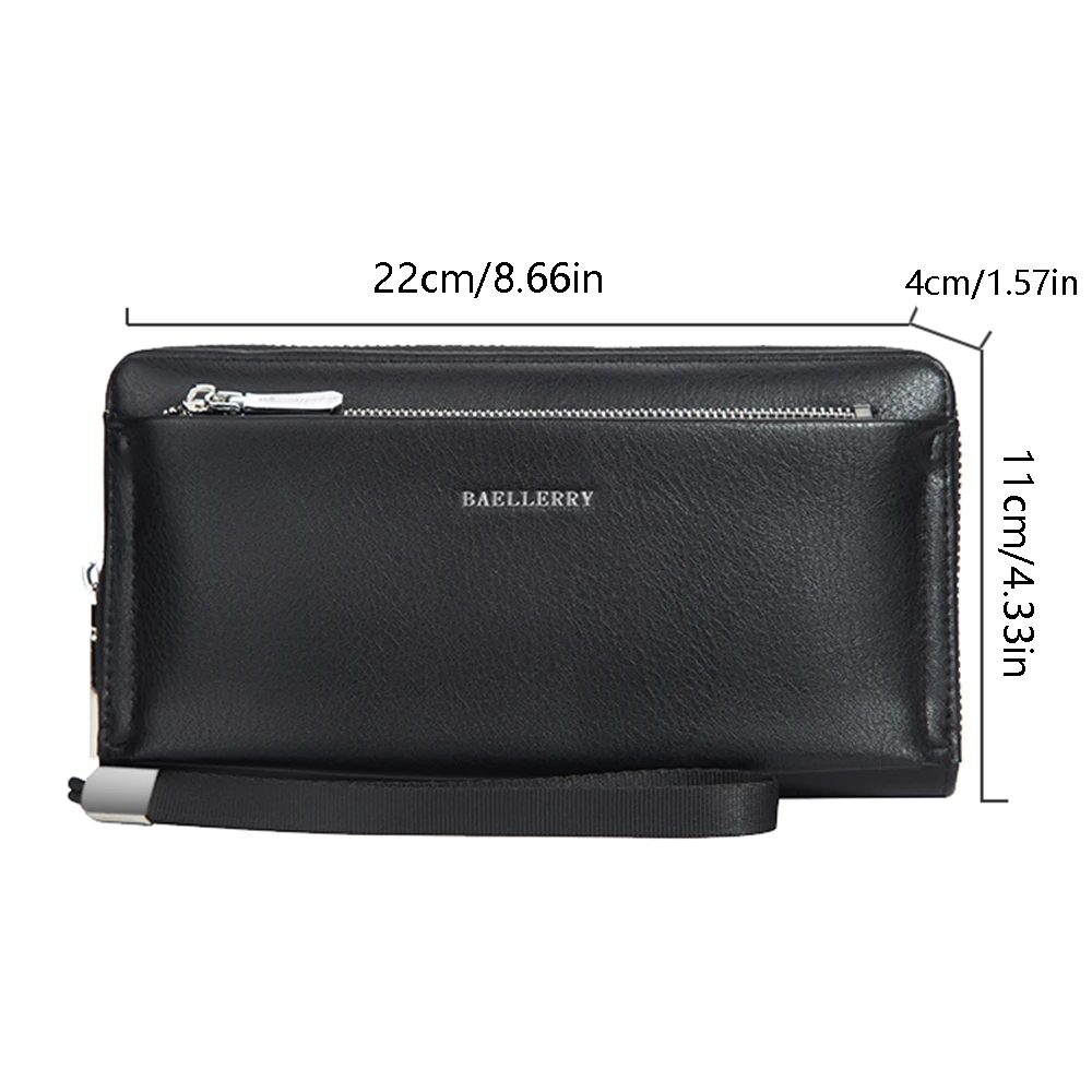 Baellerry's New Men's Long Wallet, Portable Wrist Bag, Large Capacity Storage Bag, the Perfect Gift for Business Men