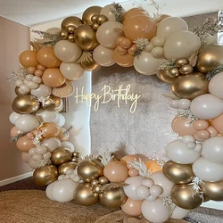 Retro Balloons Garland Skin White Sand Gold Balloon Arch Kit 18th Birthday Party Graduation Festival Wedding Decoration Globos