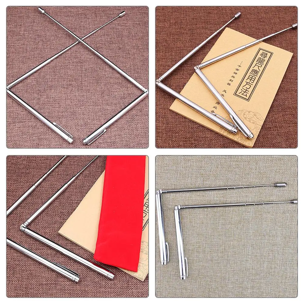 2 Stück EdelstahlAntenneDragonRuler LanglebigeDiviningRods PortableRetractableWaterDowsingRods TreasureHuntingTools