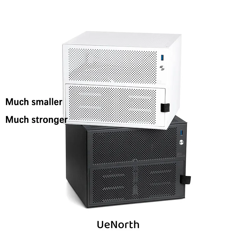 UENORTH UE-S6 ستة فتحات NAS الهيكل itx اللوحة الأم لتقوم بها بنفسك خادم تخزين سطح المكتب حافظة صغيرة مع لوحة الكترونية معززة تدعم التبديل الساخن
