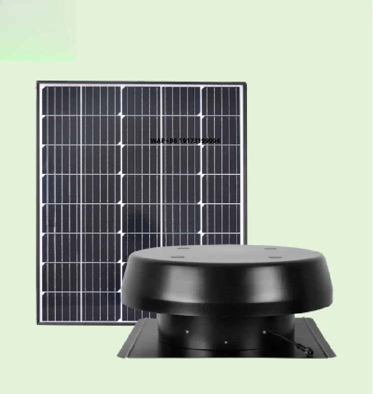 60W 14inch Solar Exhaust Fan Solar Panel Free Movement Model Support Intelligent Control and Backup Power Input IP68 BLDC Motor