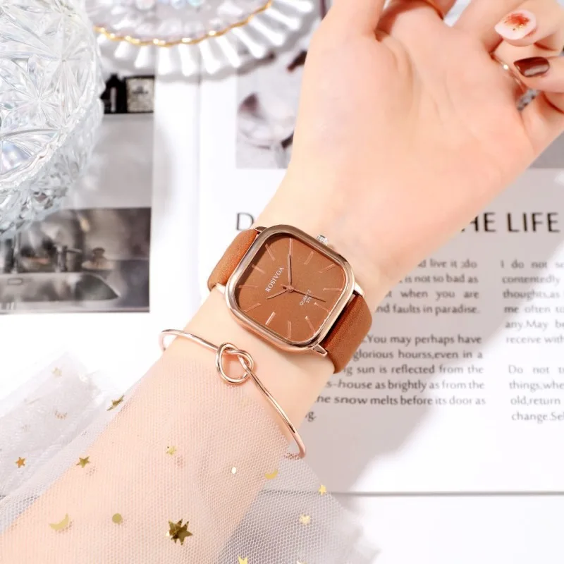 

Fashion Square Women Watches Casual Leather Strap Quartz Watches for Girls Clock Exquisite Relogio Feminino Montre Femme