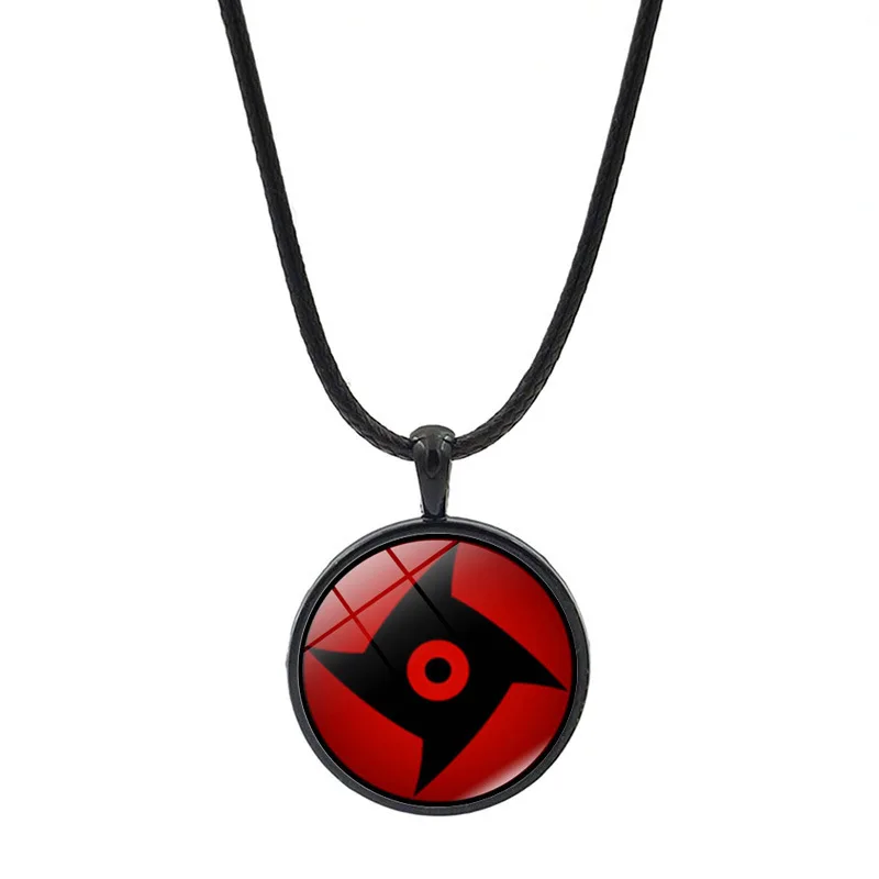 Anime Naruto Sharingan Necklace Men\'s Chain Jewelry Accessories Uchiha Itachi Cosplay Pendant Kids Toys Fans Gift