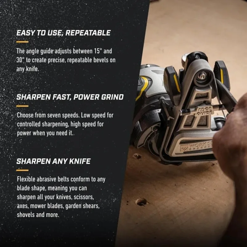 أداة مبراة السكاكين للشحن السريع - نظام شحذ السكاكين القابل للتعديل - للسكاكين والمقص والشفرات المسننة والأدوات المنزلية.