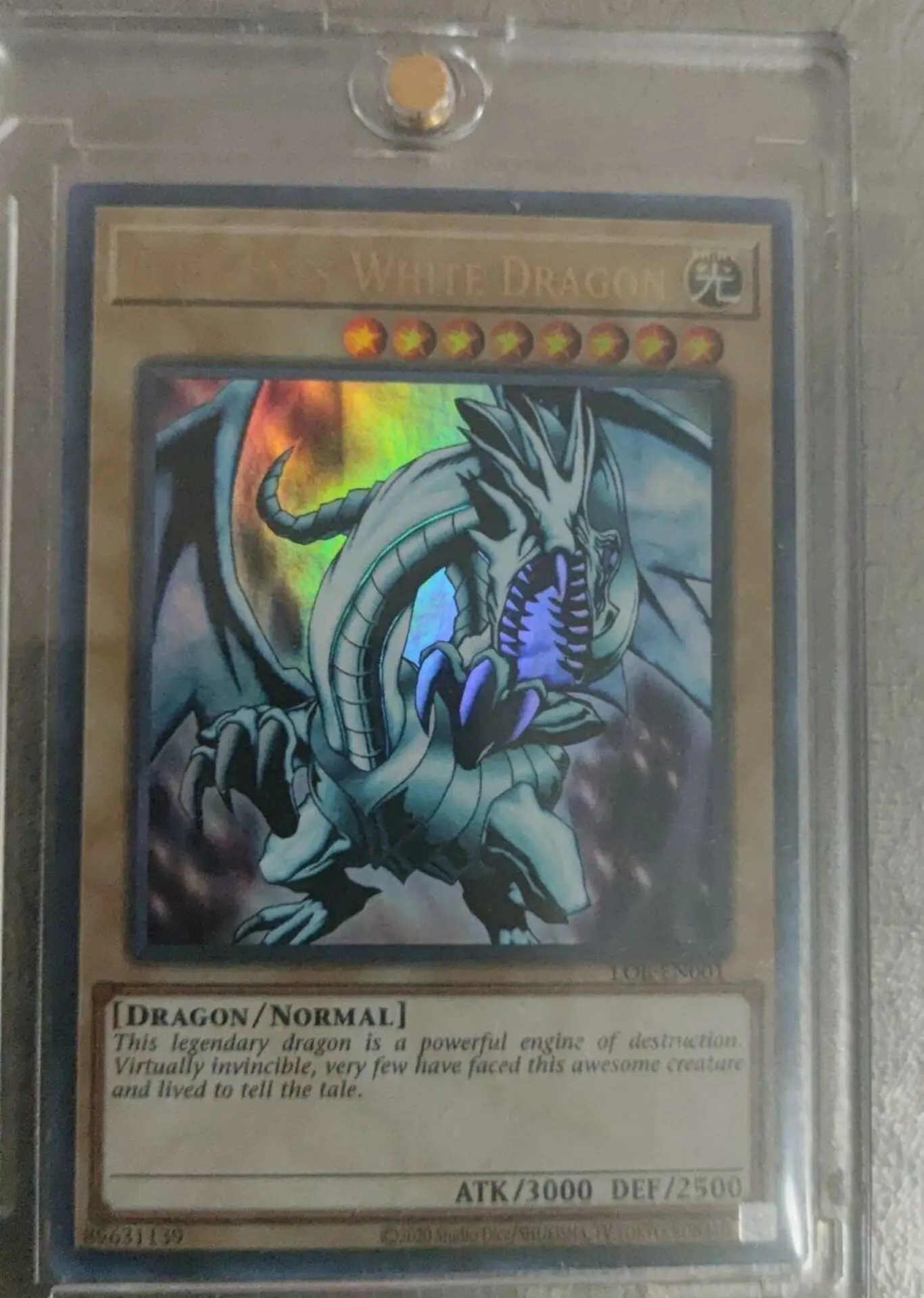 Yugioh KONAMI Duel Monsters LOB-EN001 Blue-Eyes White Dragon Ultra Rare English TCG Collection Mint Card