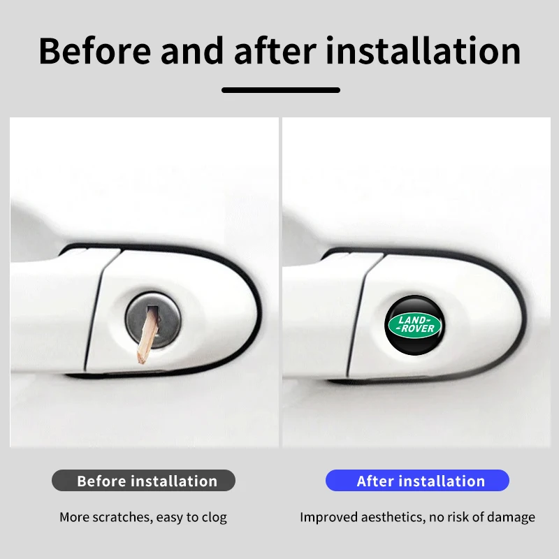 Car Door Handle Lock Keyhole Anti-Clogging Protection Stickers For Land Rover Freelander L2 LF Range Rover Evoque 3 4 Discovery