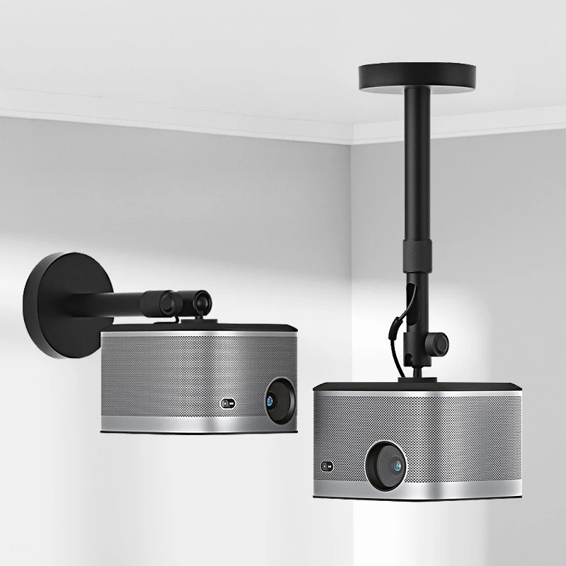 10-60CM Universal Projector Bracket 360° Pan-Tilt Adjustable Projector Hanger Ceiling& Wall Mount Stand,1/4 Inch Screw MAX 5KG