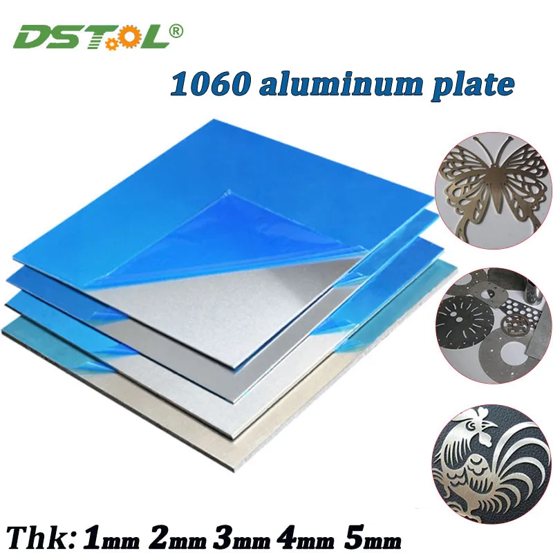 Aluminum Plate DIY Material Aluminum Plate Processing Customization 1060 Lasers Cutting Frame Thickness 1mm 2mm 3mm 4mm 5mm