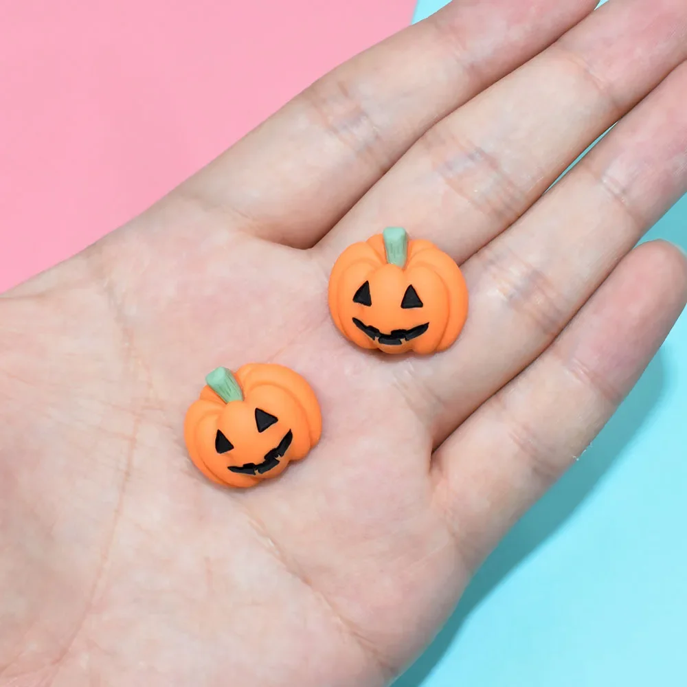 Kawaii Resin Mini Halloween Pumpkin Lantern Scrapbook Supplies Embellishments   Flatback Cabochons Diy Craft Material Miniatures