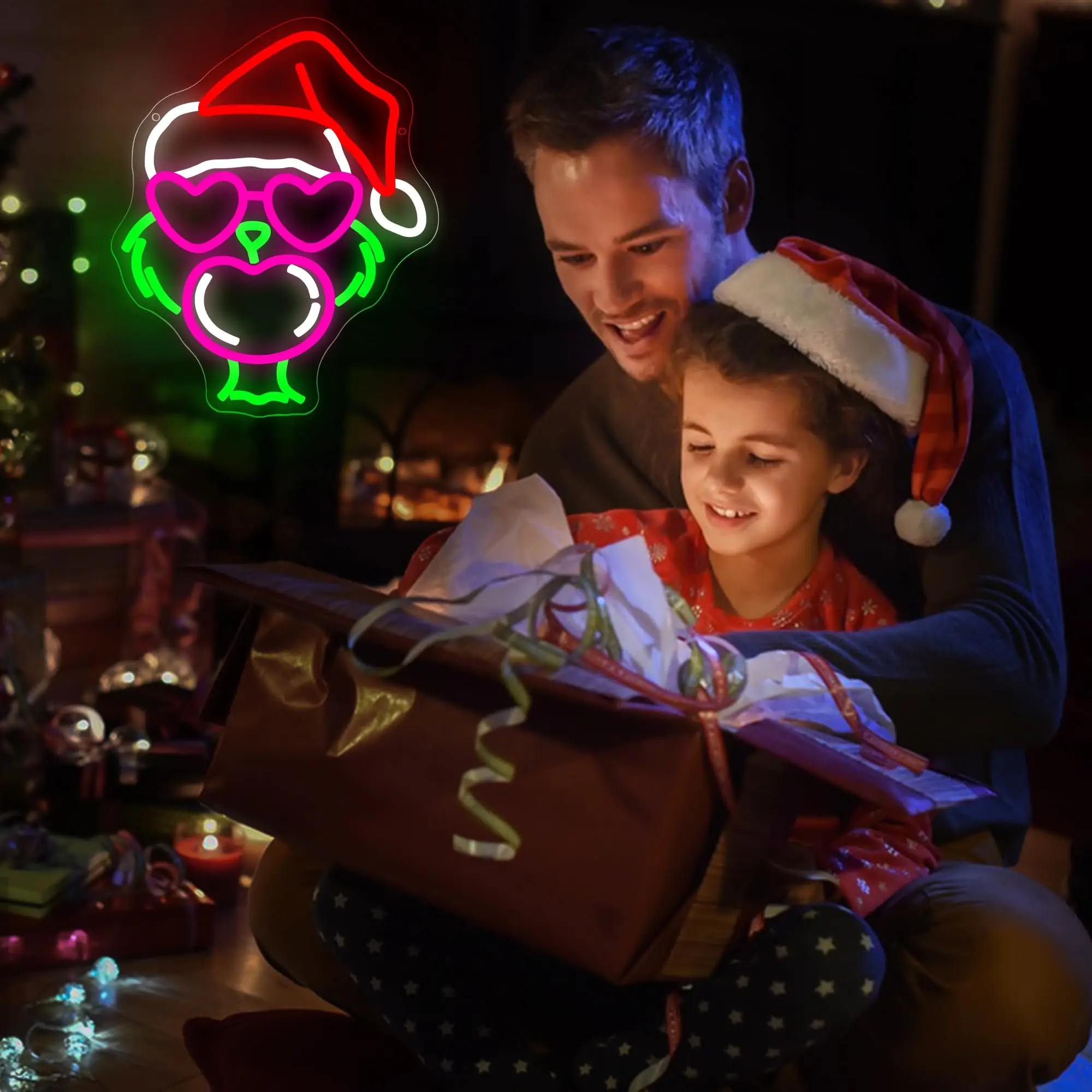 Christmas Neon Sign for Wall Decor with Dimmable Switch Christmas Light Up Sign for Living Room Store Man Cave Window Decor