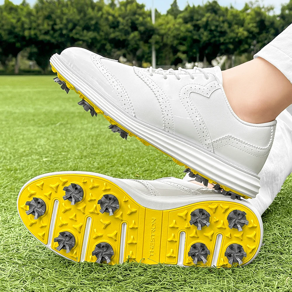 Golf Shoes for Men Anti-slip Spiked Sole Comfortable Breathable Golf Sneakers Outdoor Sports Golf Footwear for Golfer 39-48