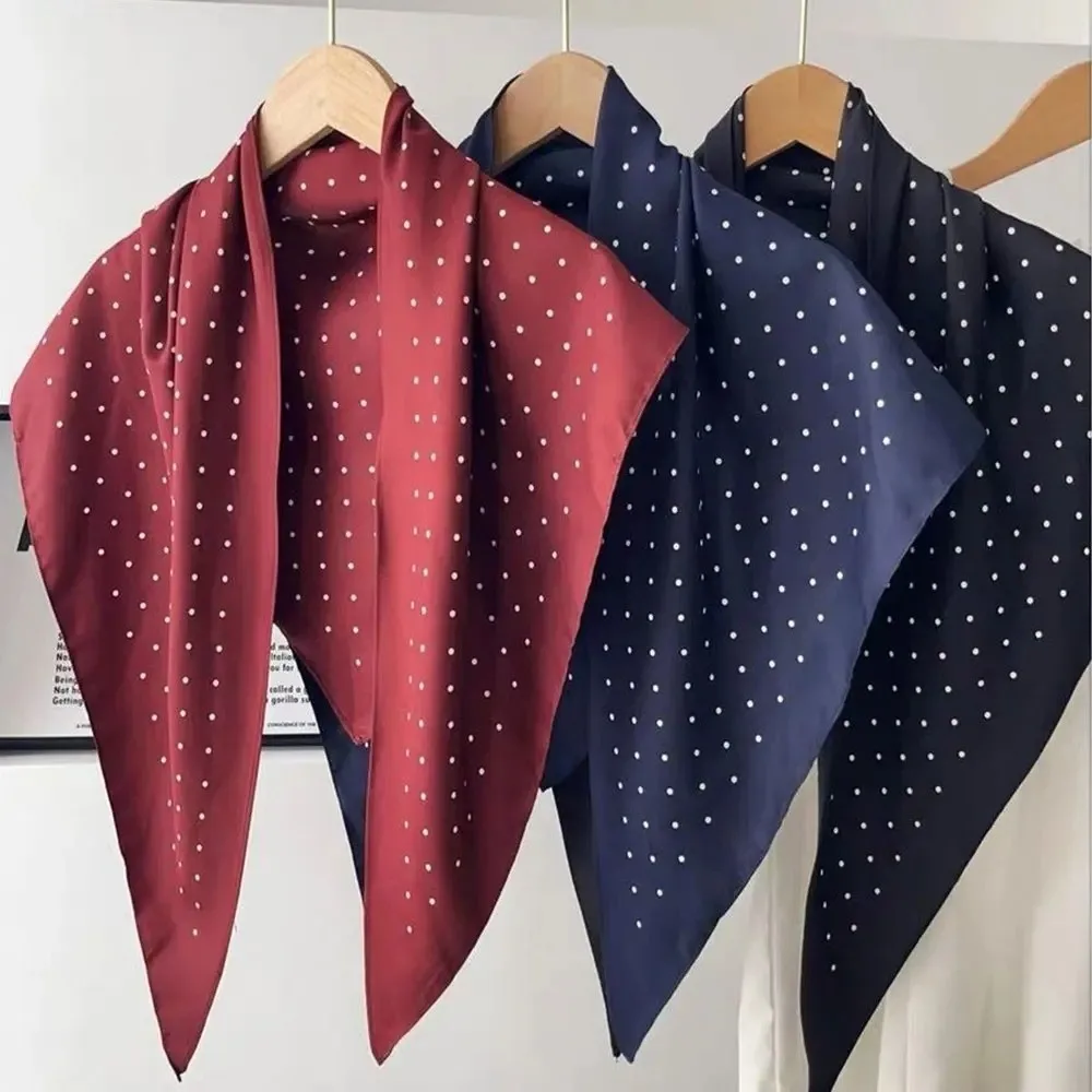 Stacked Wear Polka Dot Triangle Scarf Waist Tie Triangular Shape Waist Tying Scarf Versatile Decorative Headscarf