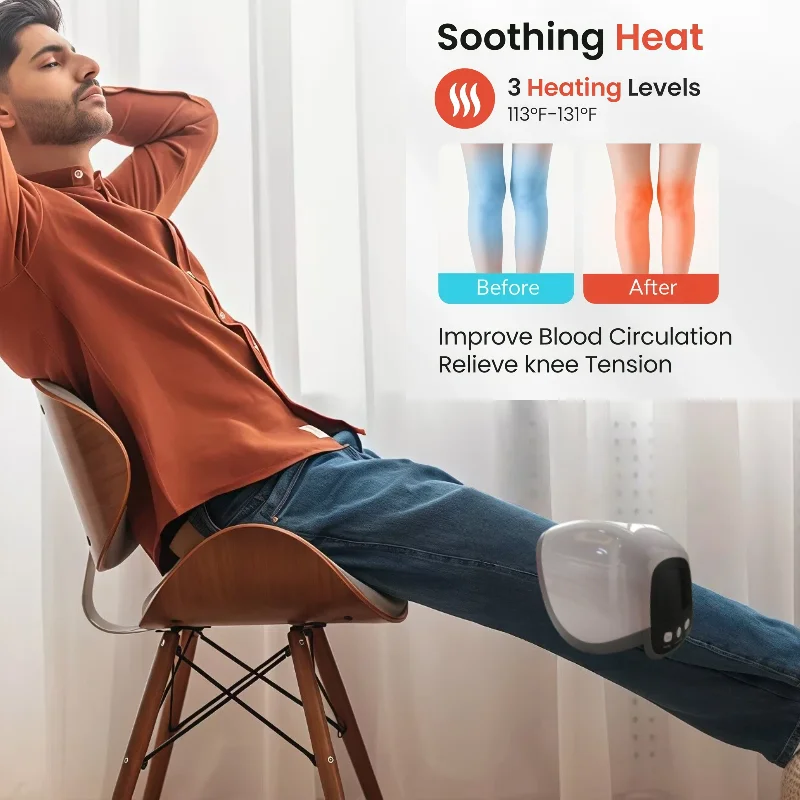 

Cordless Knee Massage Wrap with Heat Therapy for Senior Citizens Arthritis Joint Care Support