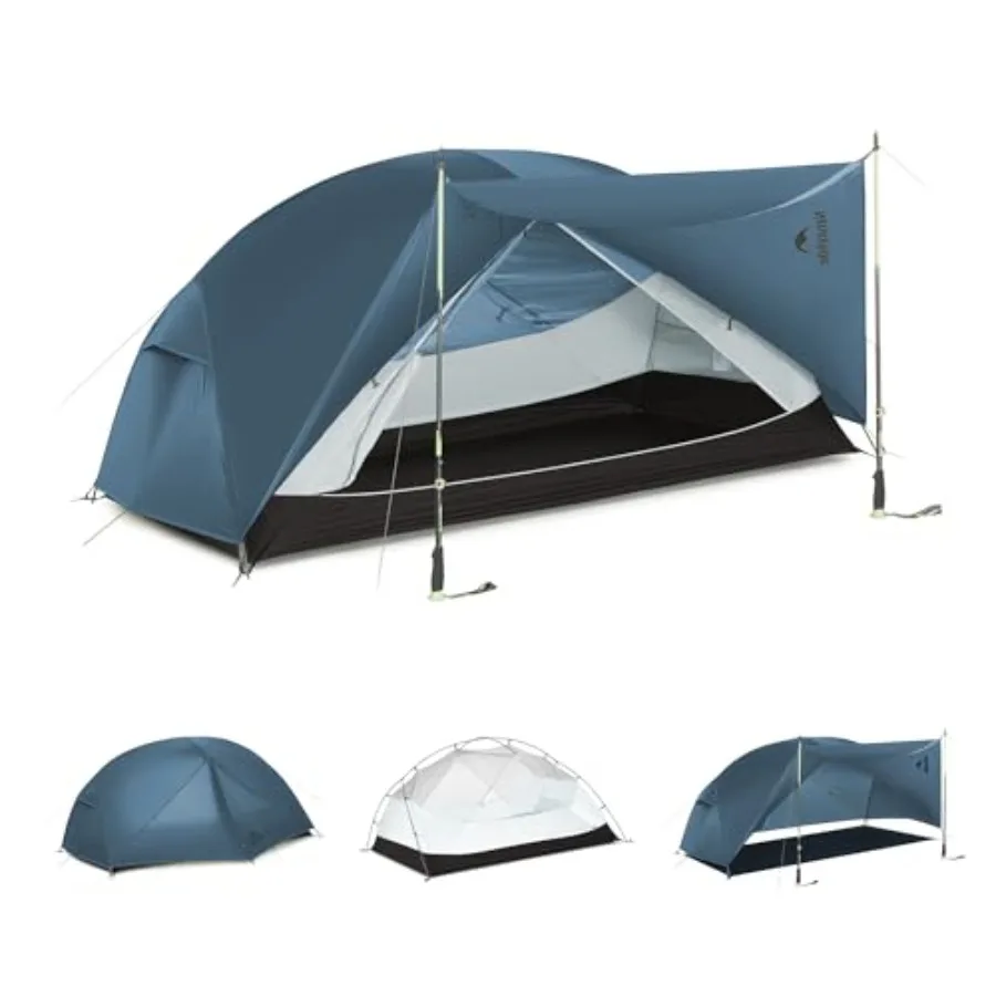 

Camping tent for 2-3 persons, lightweight waterproof polyester with gray color, ideal for backpacking and includes footprint