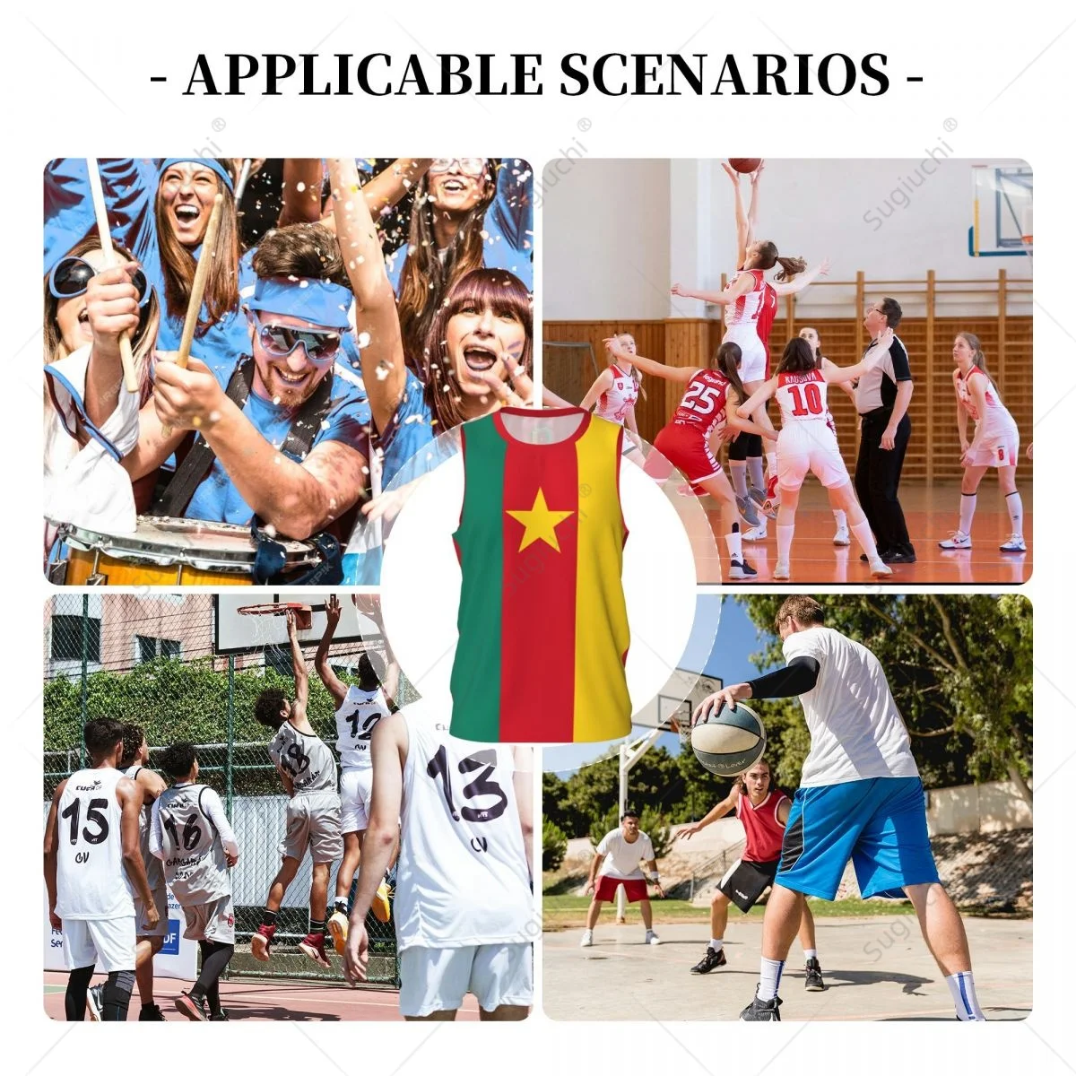 Cameroon Flag Men Basketball Sports Jersey Running Fitness Multifunction Sleeveless tshirt Exclusive Custom Name Nunber