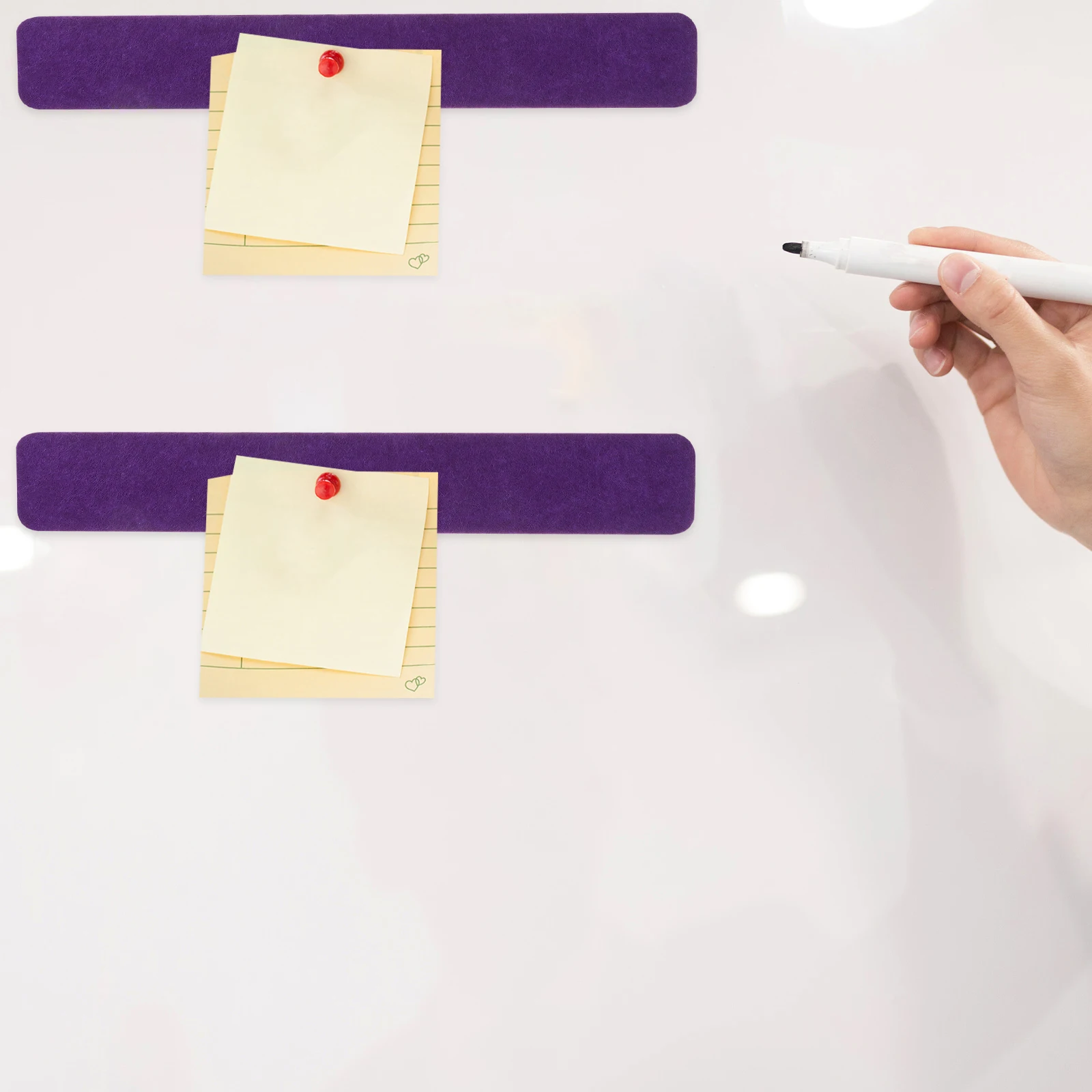

6 Pcs Bulletin Board Strips 33x5x09cm Purple Office Supplies Decor Tile Bulletin Board Memo Wall Tile Notepaper