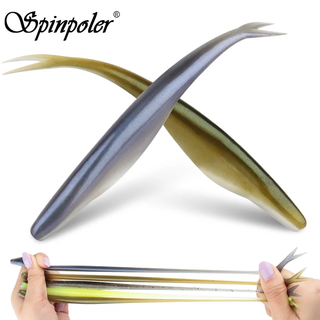 Spinpoler TPR Jerk Shad lekko rozwidlony ogon pływający sztuczny silikon Swimbait przynęta wędkarska dla Zander szczupak okoń Bass Pesca