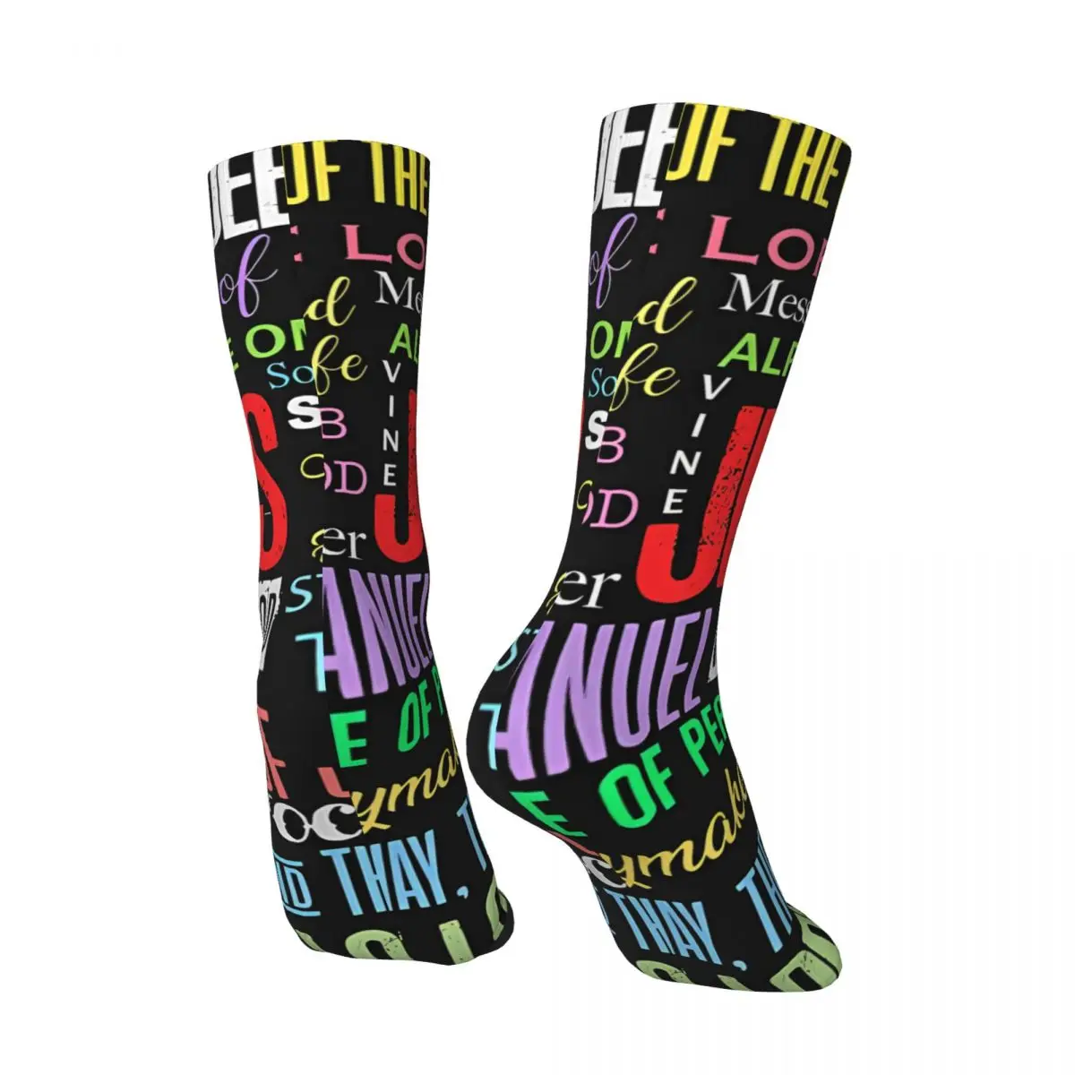 Funny Happy Cool Men's Socks Vintage Harajuku J-Jesus Hip Hop Novelty Pattern Crew Crazy Sock Gift Printed