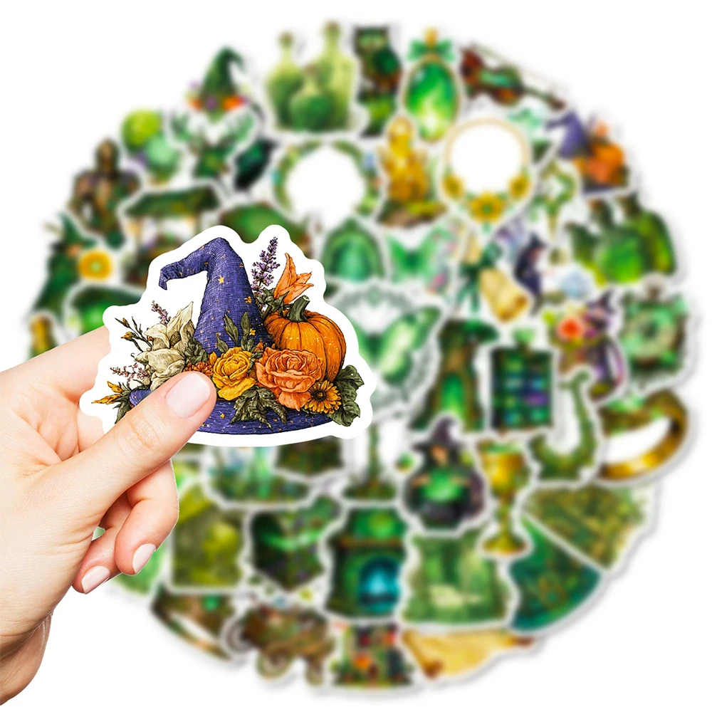 10/30/56 pièces forêt magique sorcière Graffiti autocollants vert Vintage esthétique décalcomanies bricolage cahier bagages téléphone dessin animé autocollant décor
