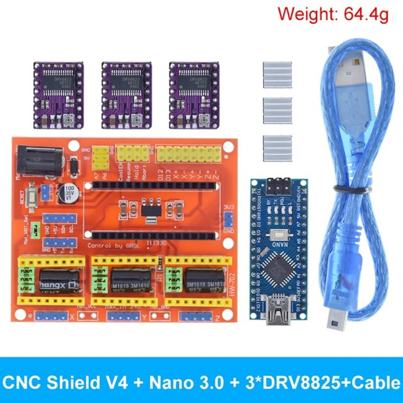 3D 프린터 키트 CNC 쉴드 V3 V4 타각기 키트, NANO 개선 버전 4988 드라이버