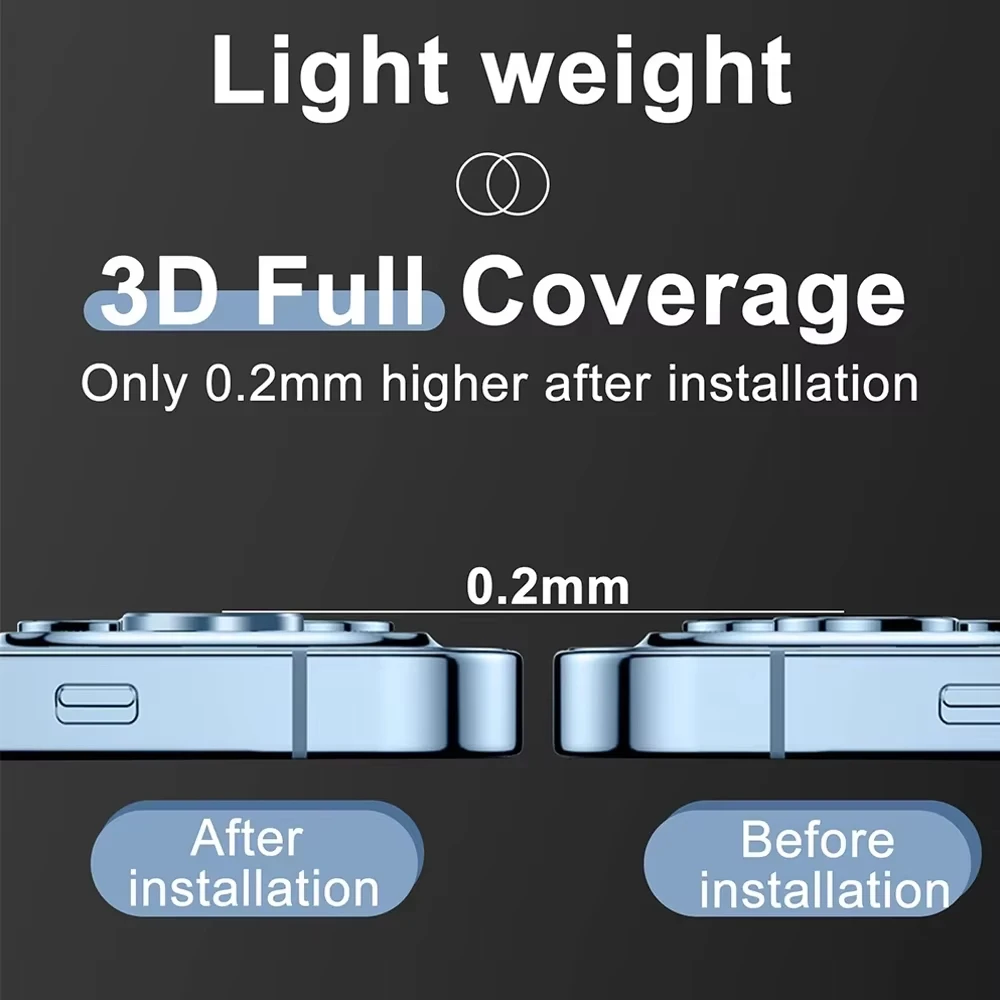 Alloy Camera Protector for iPhone 15 Pro Max 15pro 16 14 13 12 11 Metal Case Back Lens Tempered Glass Full Cover Protective Cap