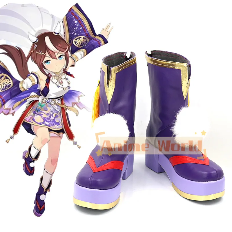 Jogo bonito derby tokai teio cosplay sapatos cavalo menina das mulheres dos homens festa de halloween carnaval roleplay traje prop sapatos