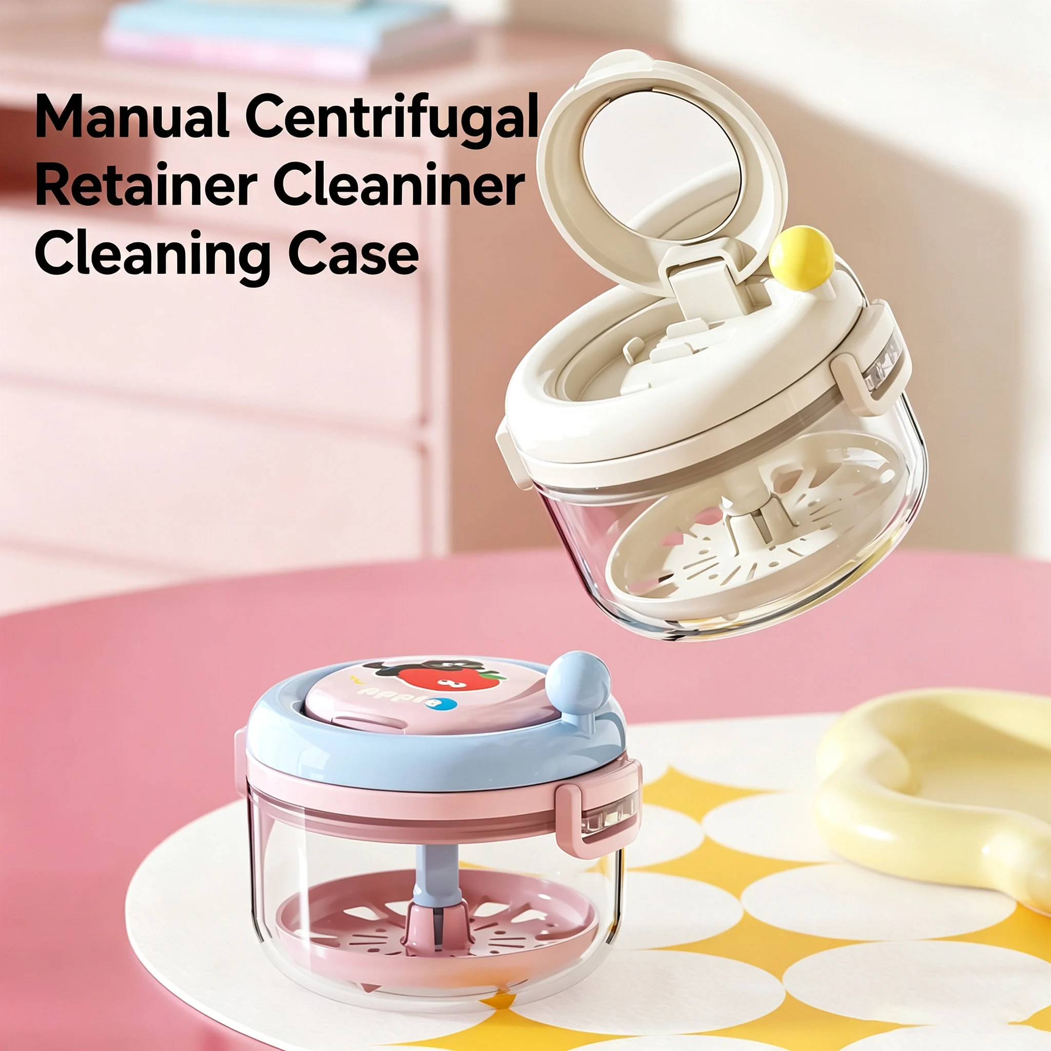 Deep Clean Retainer Cleaner Case Manual Wet‑Dry Separation Storage Container for Invisalign Retainer Denture Orthodontic Devices