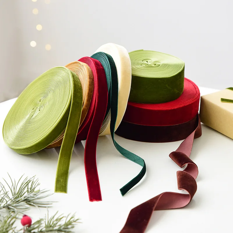 20 Yards Boutique Fashion Multi-color Christmas Decoration Velvet Ribbon DIY Butterfly Tie Christmas Gift Packaging